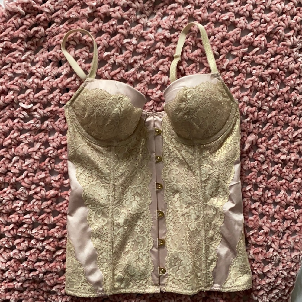Pale pink and gold VICTORIA SECRET corset/bustier